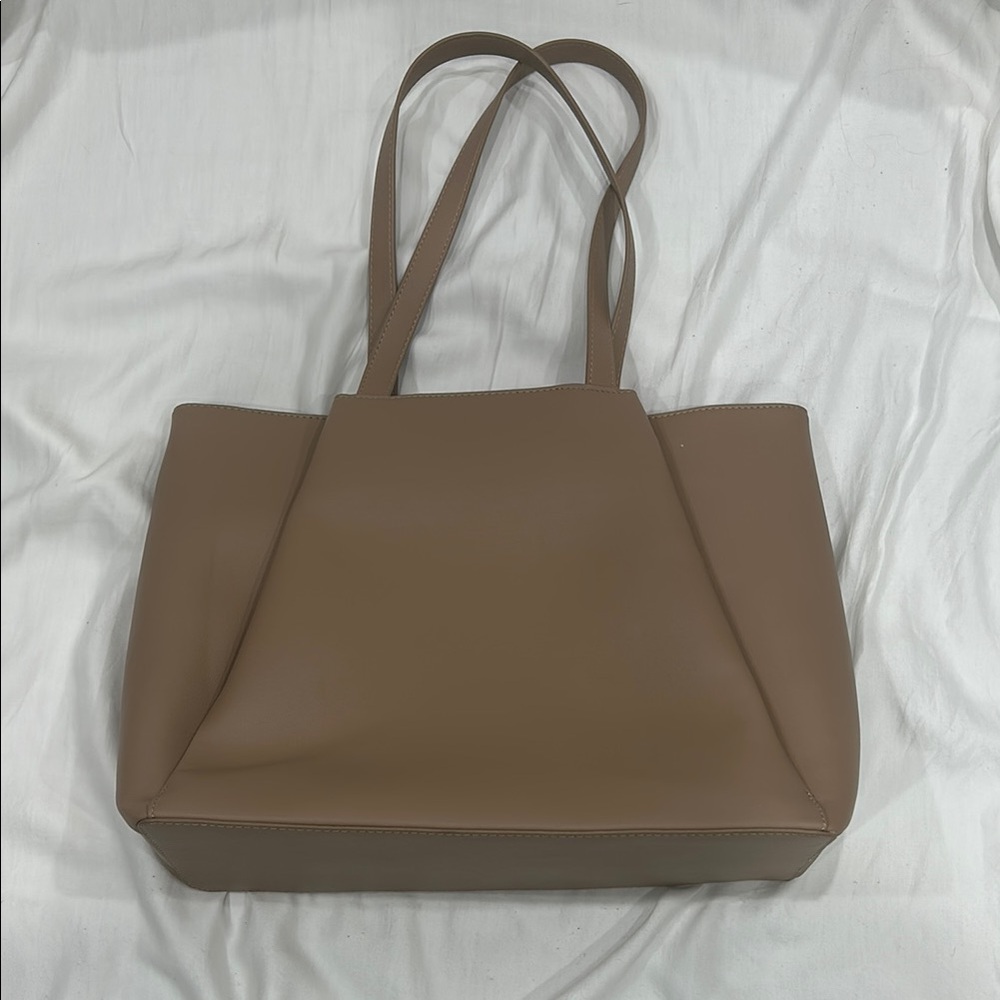 Tan Leather Tote Bag